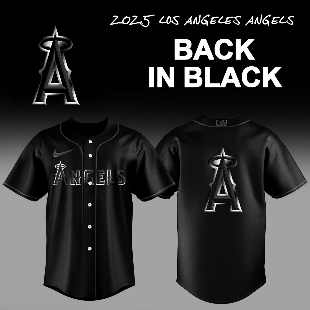 Limited Edition Los Angeles Angels Baseball Back In Black 2025 Jersey