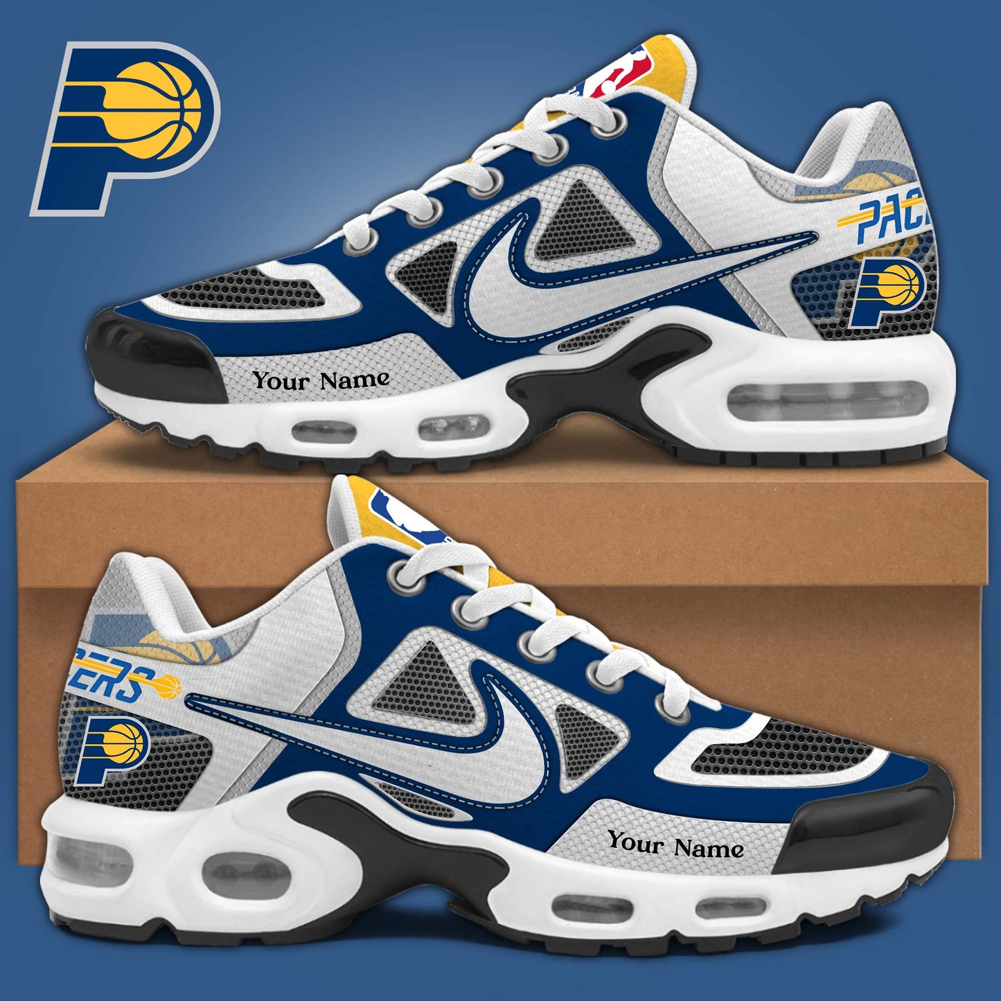 Indiana Pacers Personalized Air Max Plus Sneakers