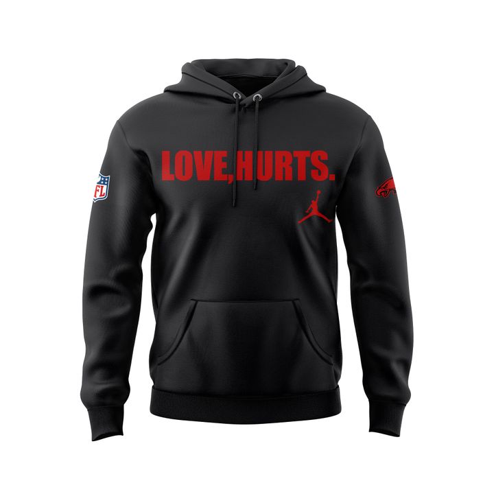 Jalen Hurts with the 'Love, Hurts' Hoodie