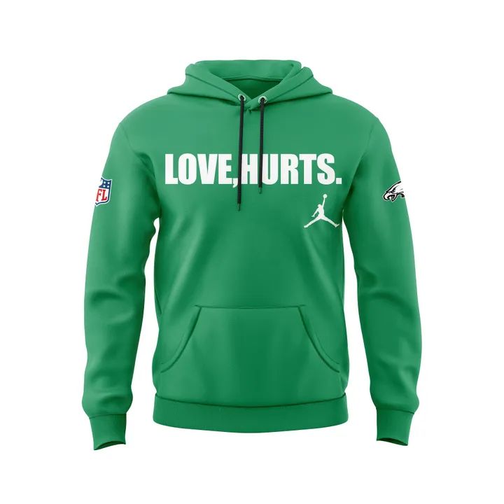 Limited Edition Jalen Hurts with the 'Love, Hurts' Hoodie Green