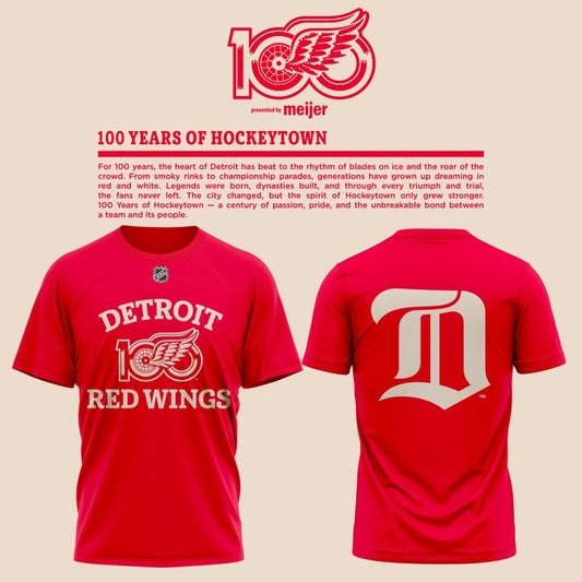 Detroit Red Wings "100 YEARS OF HOCKEYTOWN" T-Shirt