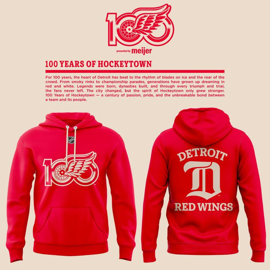 Detroit Red Wings "100 YEARS OF HOCKEYTOWN" Hoodie