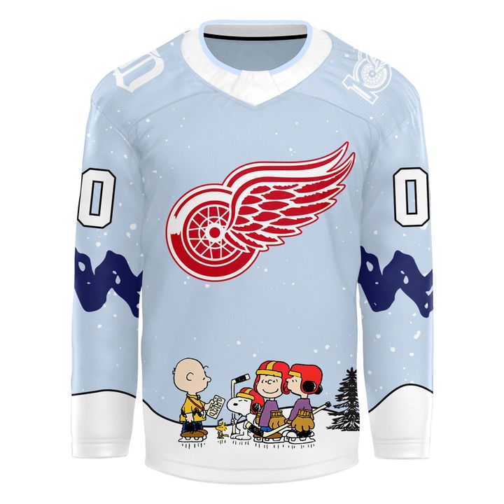 "Peanuts Day" for Snoopy Detroit Red Wings Hockey Jersey