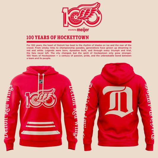 Detroit Red Wings "100 YEARS OF HOCKEYTOWN" Hoodie