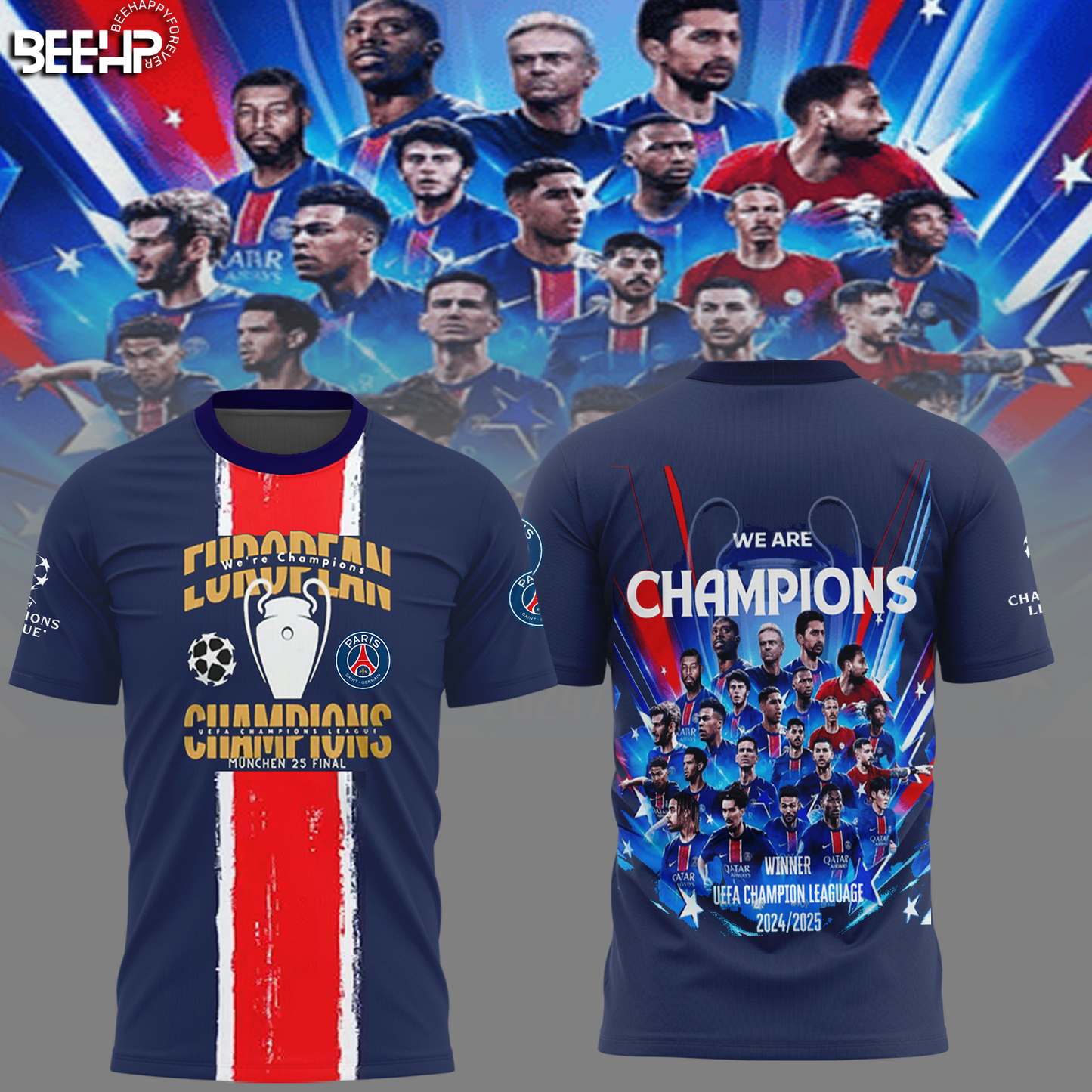 Paris Saint-Germain F.C Champions League Winner 2025 T-Shirt