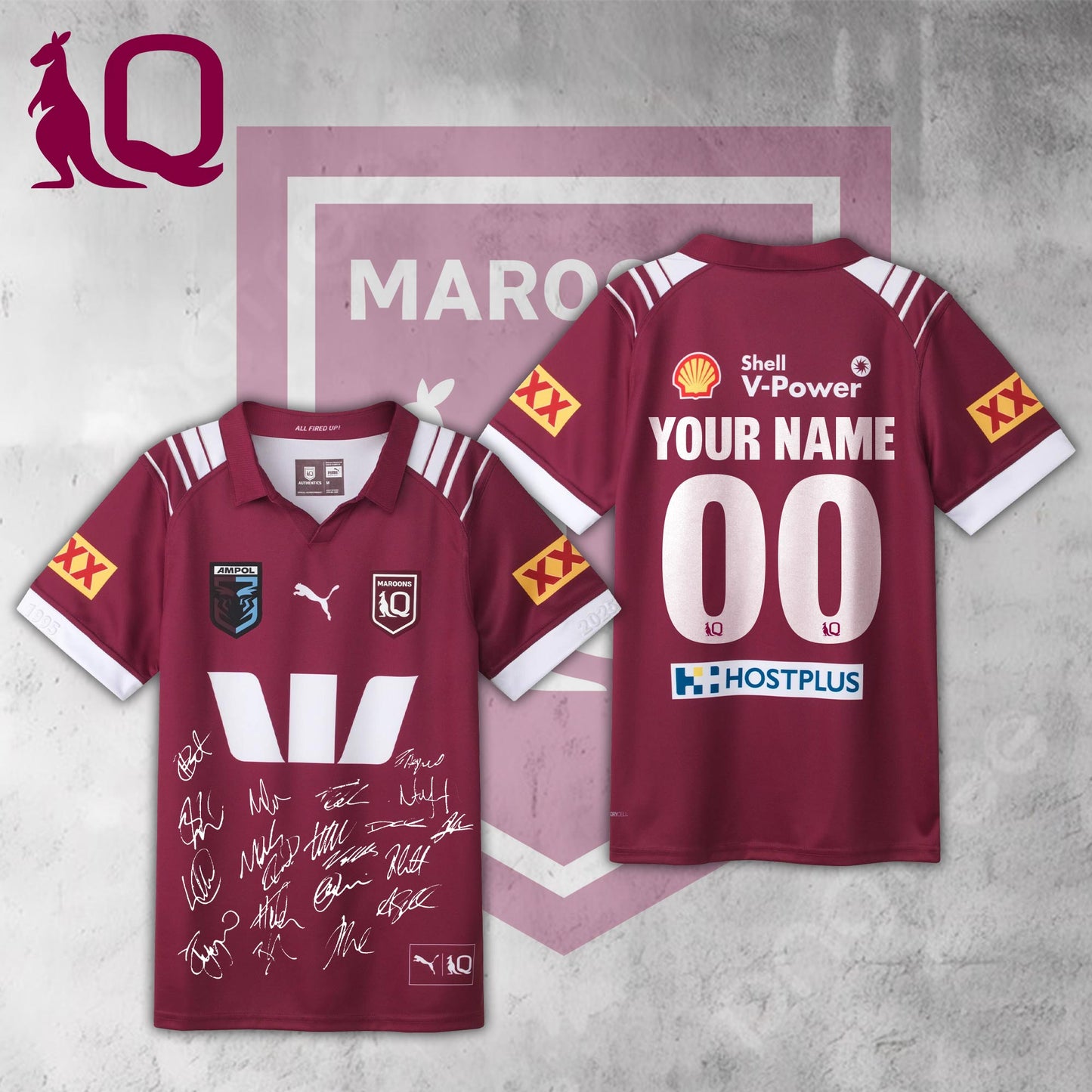 Queensland Maroons 2025 Squad Signed Custom Jersey