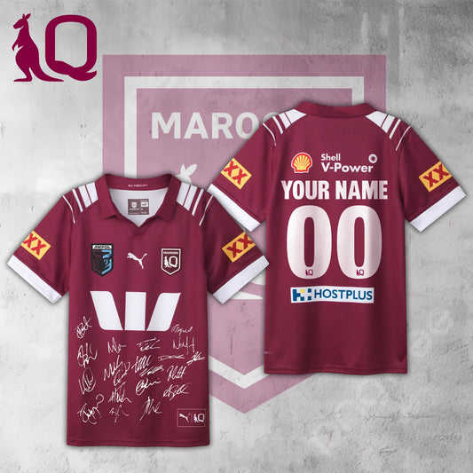 Queensland Maroons 2025 Squad Signed Custom Jersey