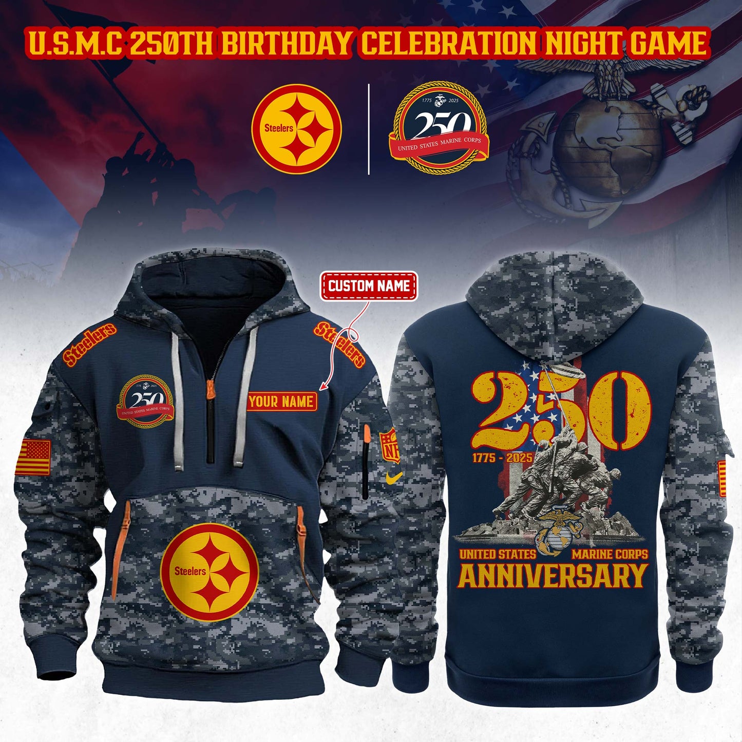 NFL x U.S.M.C 250th Anniversary Limited Editions 2025 Half Zip