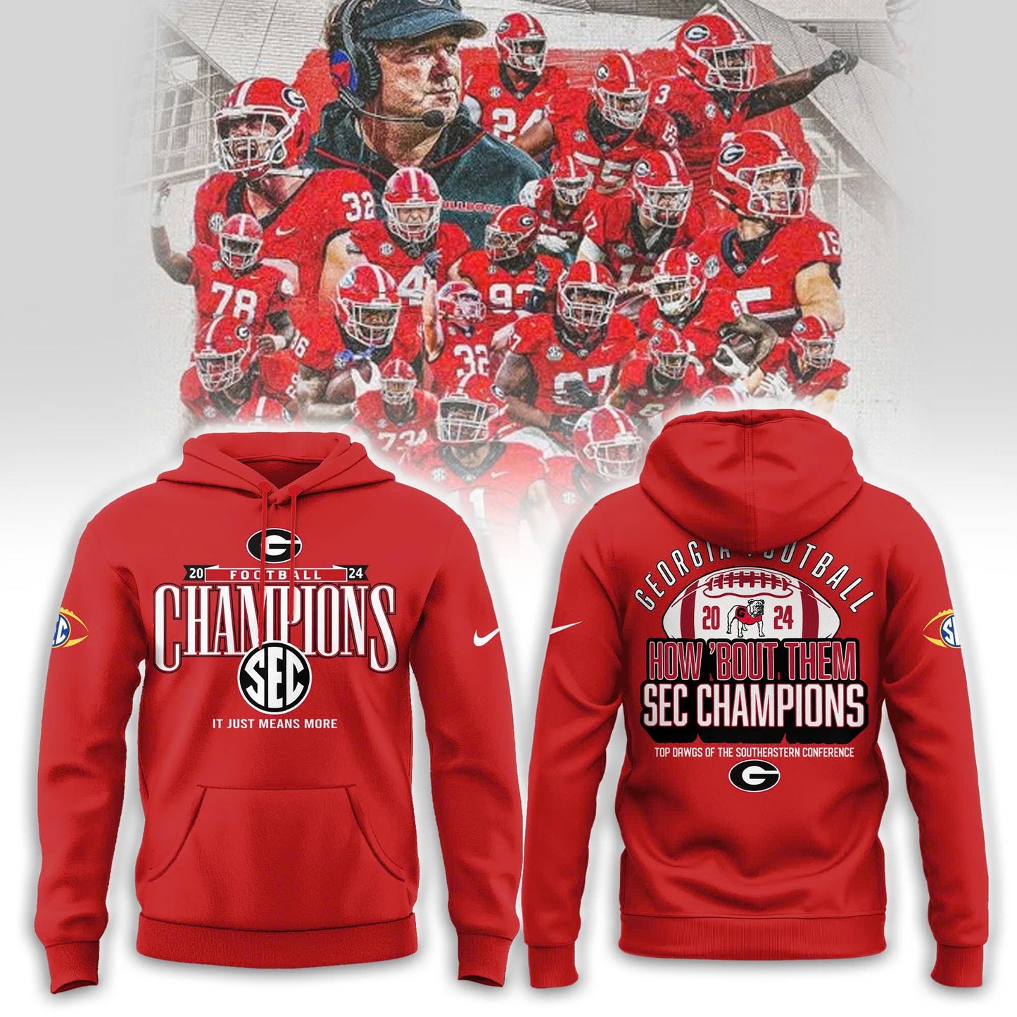 Georgia Bulldogs SEC Football Conference Champions Locker Room Hoodie
