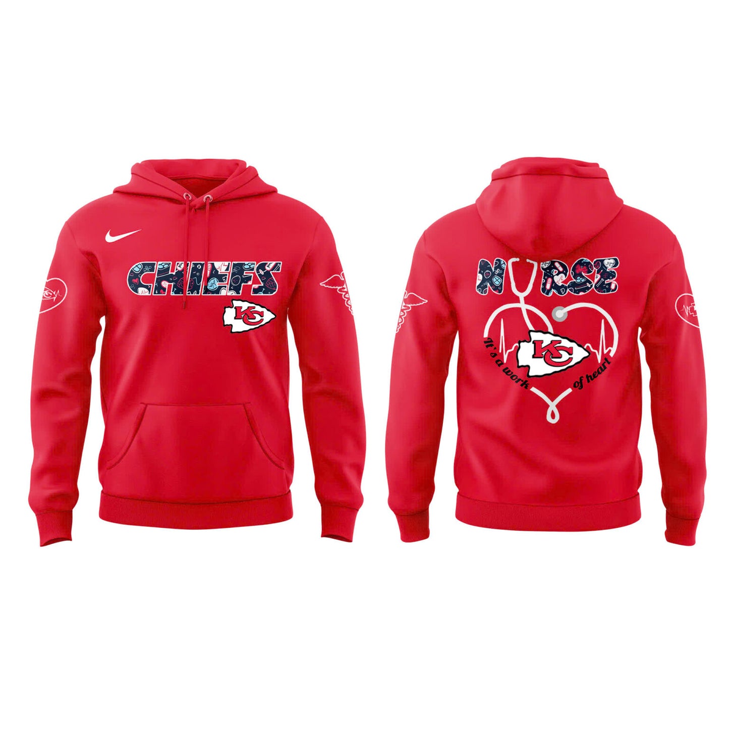 Kansas City Chiefs NURSES NIGHT Red Hoodie