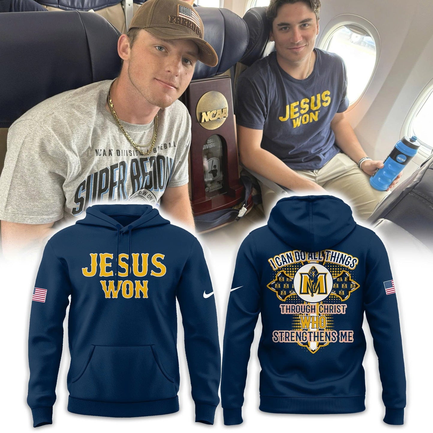MS Baseball Jesus Won Combo Hoodie