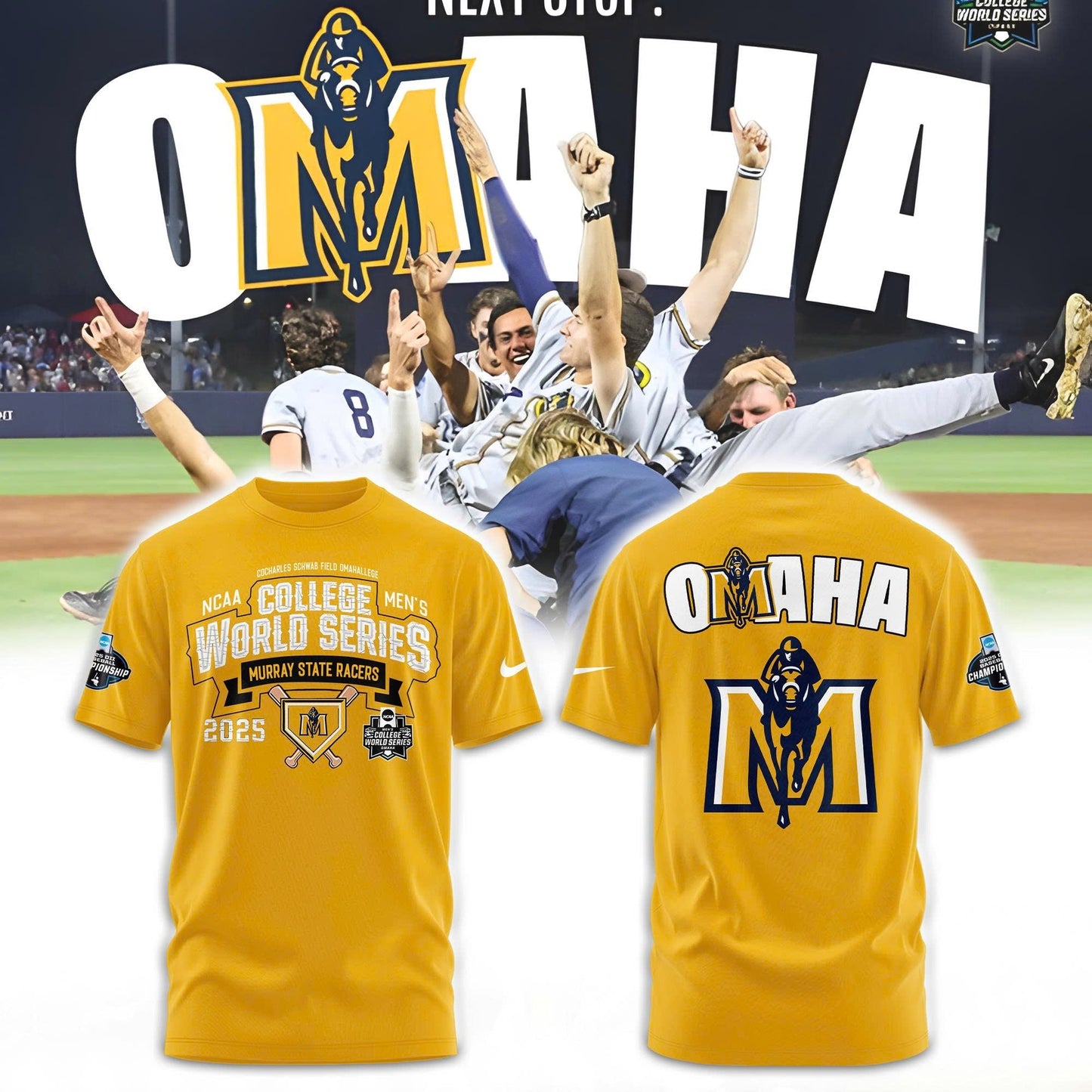 MS Baseball 2025 Murray State World Series Combo Tshirt | Cap | Jogger