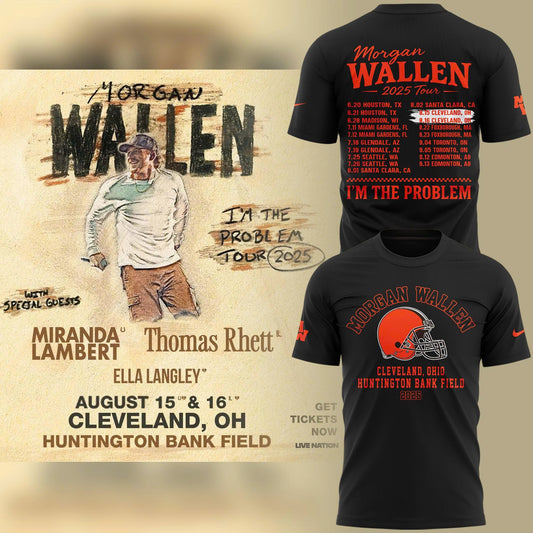 Exclusive Morgan Wallen x Cleveland Browns T-Shirt 2025 For Fans!