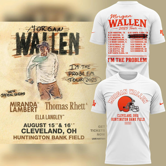 Exclusive Morgan Wallen x Cleveland Browns T-Shirt 2025 For Fans!
