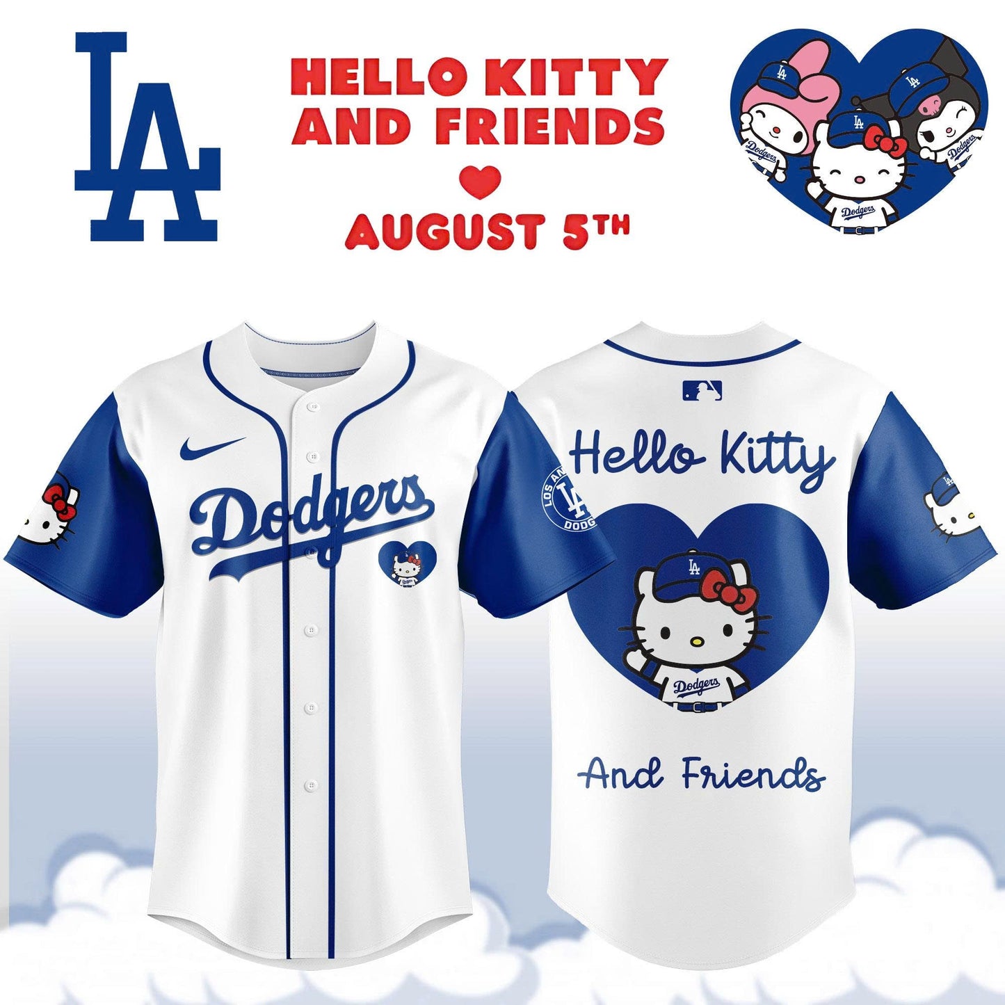 Los Angeles Dodgers MLB x Hello Kitty Night Game Limited Edition Jersey 2025