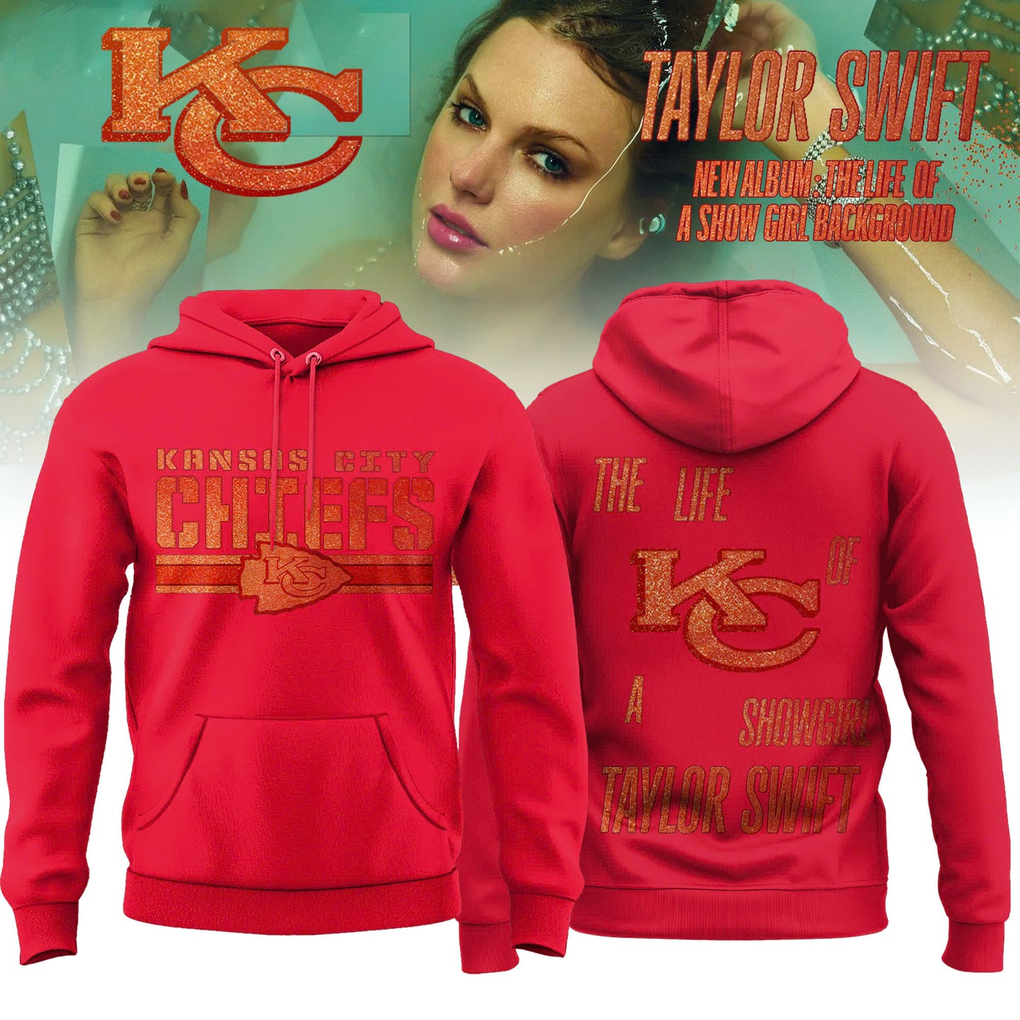 Kansas City Chiefs x Taylor Swift “Orange Era” Limited Editions 2025 Hoodie