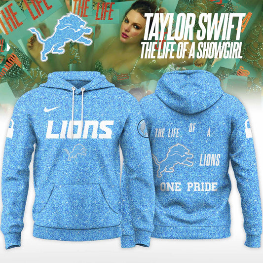 Detroit Lions x Taylor Swift “The Life of a Showgirl” Album Limited Editions 2025 Hoodie