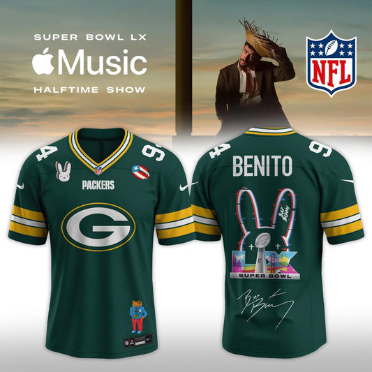 Green Bay Packers Bad Bunny 2026 Super Bowl LX Customized Jersey