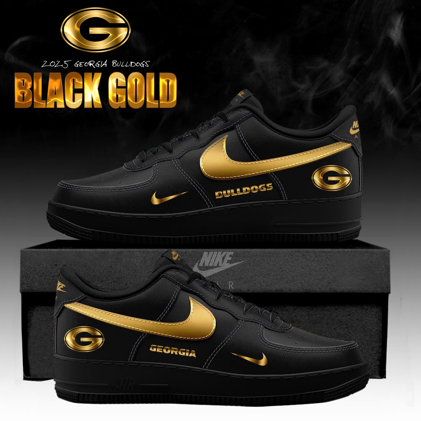 Georgia Bulldogs ‘Black Gold’ 2025 Special Edition AF1 Sneakers