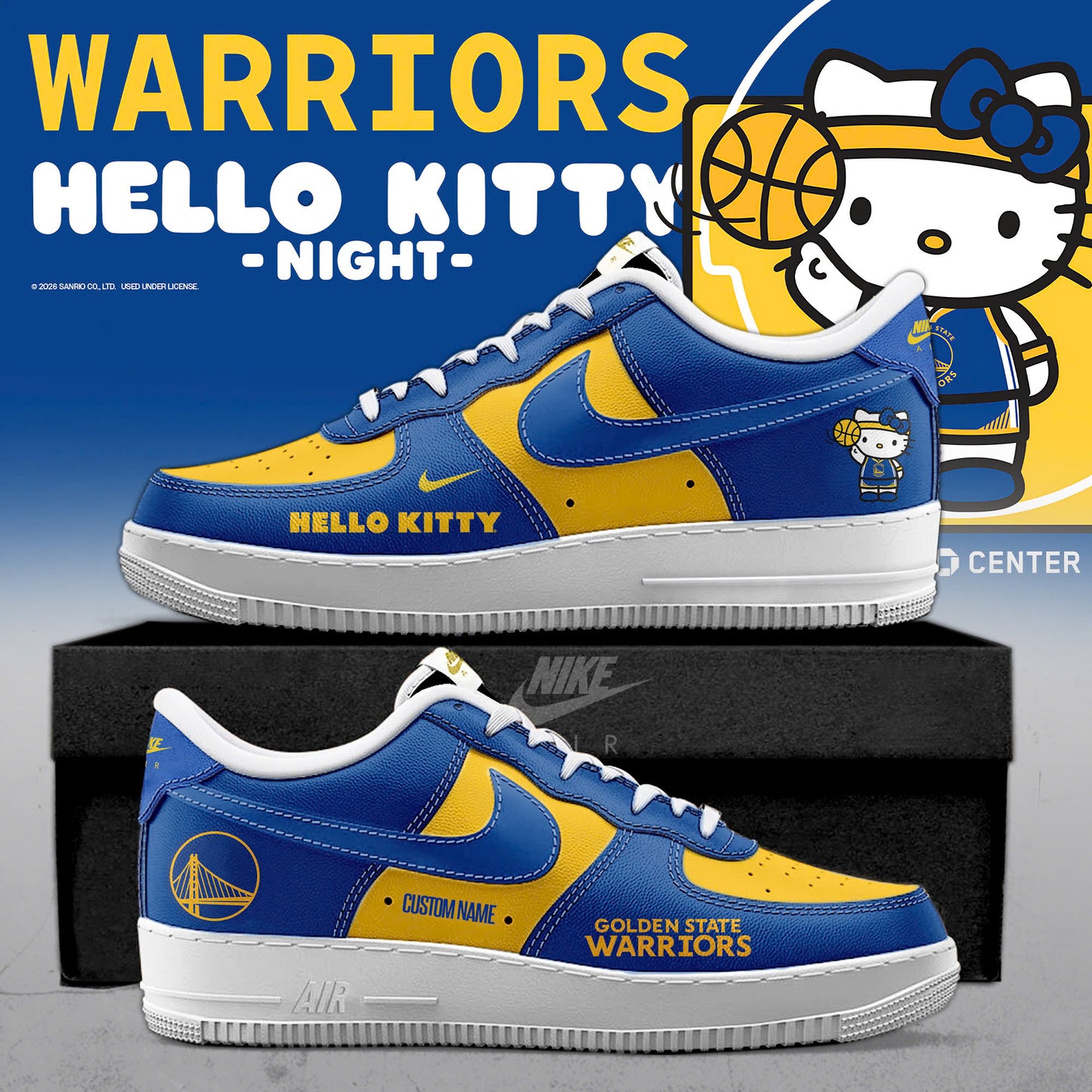 Golden State Warriors x Hello Kitty Night 2026 Special Edition AF1 Sneakers