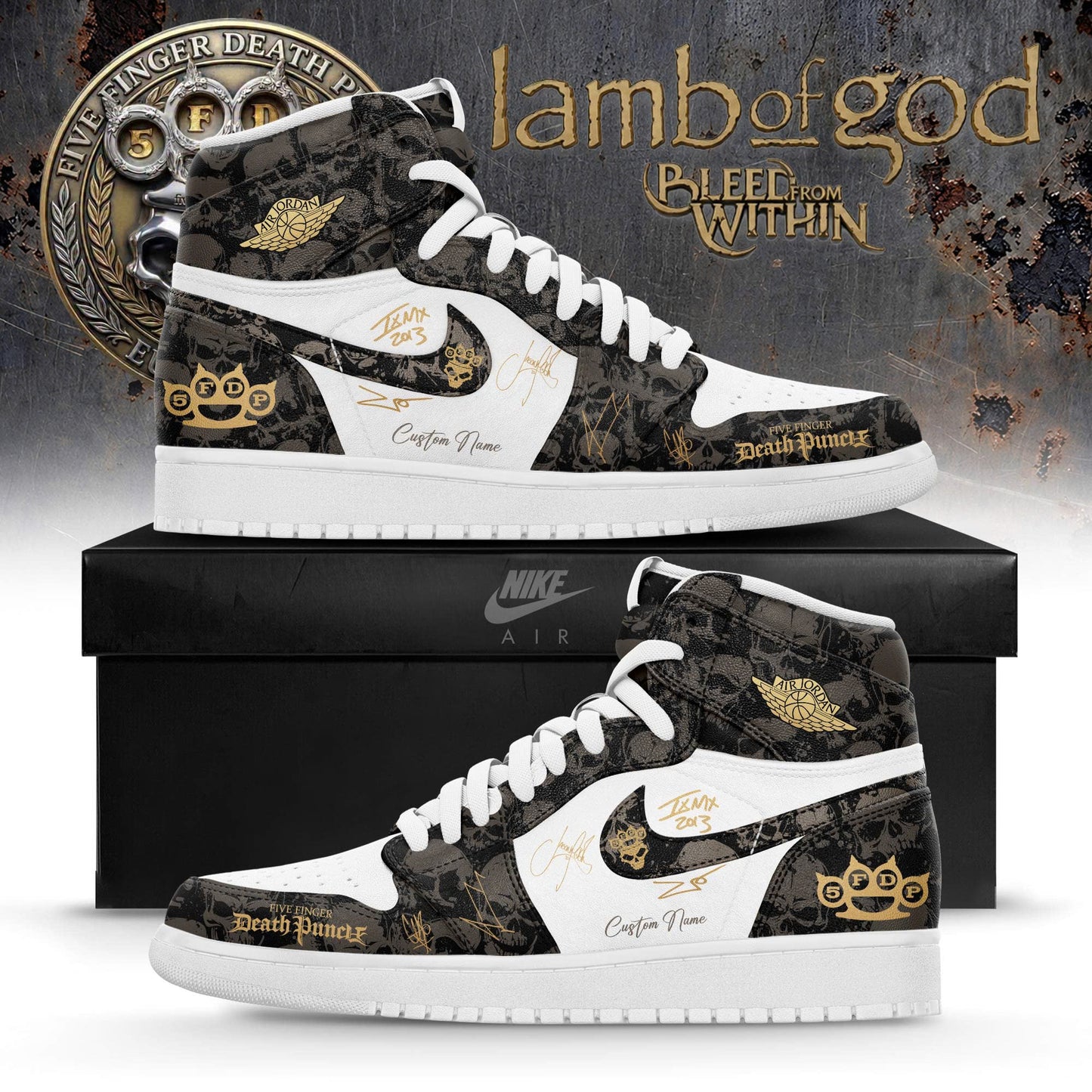 Five Finger Death Punch 20TH ANNIVERSARY WORLD TOUR 2026 Limited Edition AJ1 Sneakers