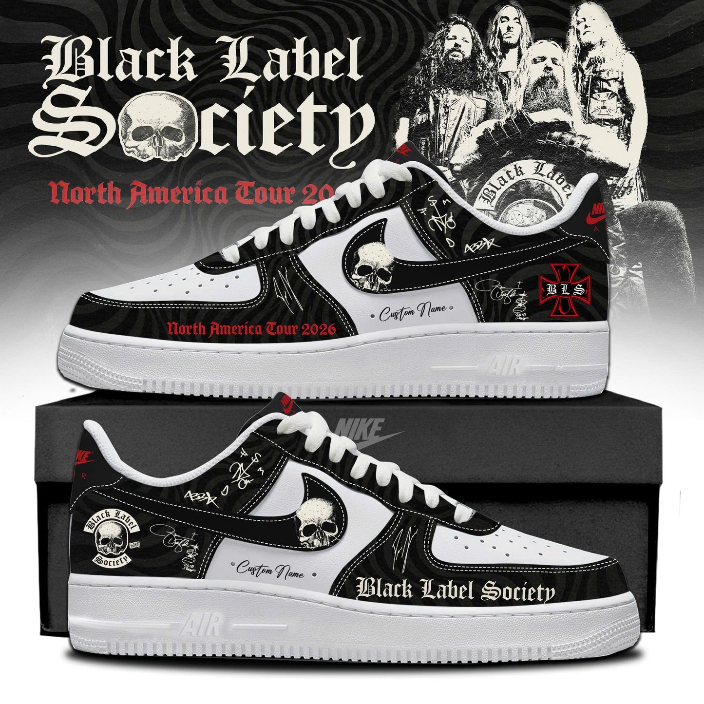Black Label Society Engines of Demolitions 2026 Limited Edition AF1 Sneakers