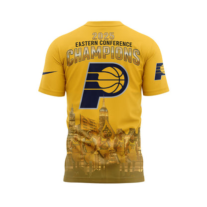 Limited Edition Indiana Pacers 2025 Eastern Conference Champions Yellow Tshirt