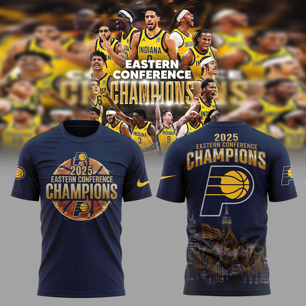Limited Edition Indiana Pacers 2025 Eastern Conference Champions Blue Tshirt