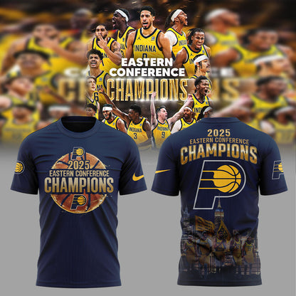 Limited Edition Indiana Pacers 2025 Eastern Conference Champions Blue Tshirt