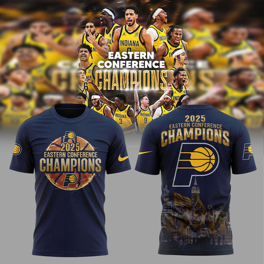 Limited Edition Indiana Pacers 2025 Eastern Conference Champions Blue Tshirt