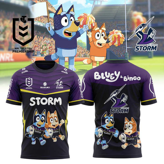 Limited Edition Melbourne Storm Bluey and Bingo T-Shirt