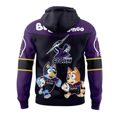 Limited Edition Melbourne Storm Bluey and Bingo Hoodie
