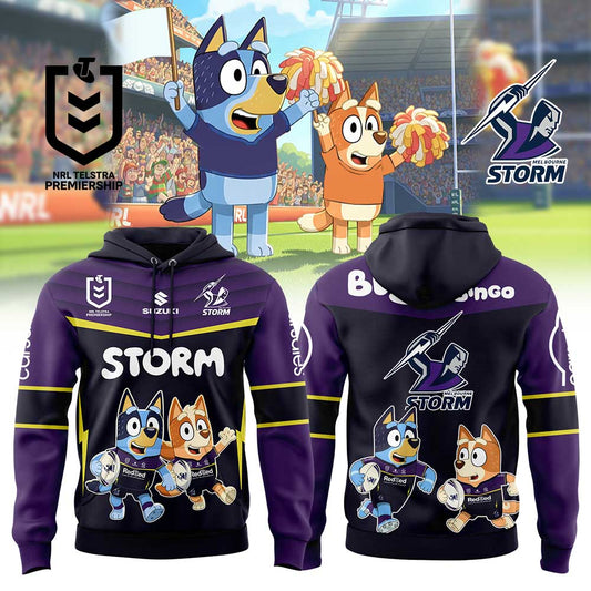Limited Edition Melbourne Storm Bluey and Bingo Hoodie