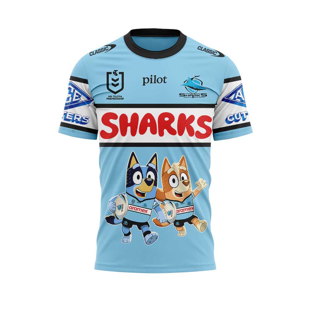 Limited Edition Cronulla Sharks Bluey and Bingo T-Shirt