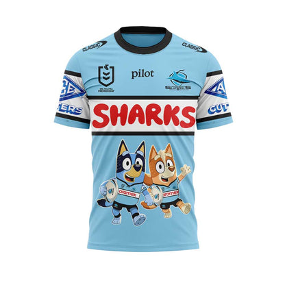 Limited Edition Cronulla Sharks Bluey and Bingo T-Shirt