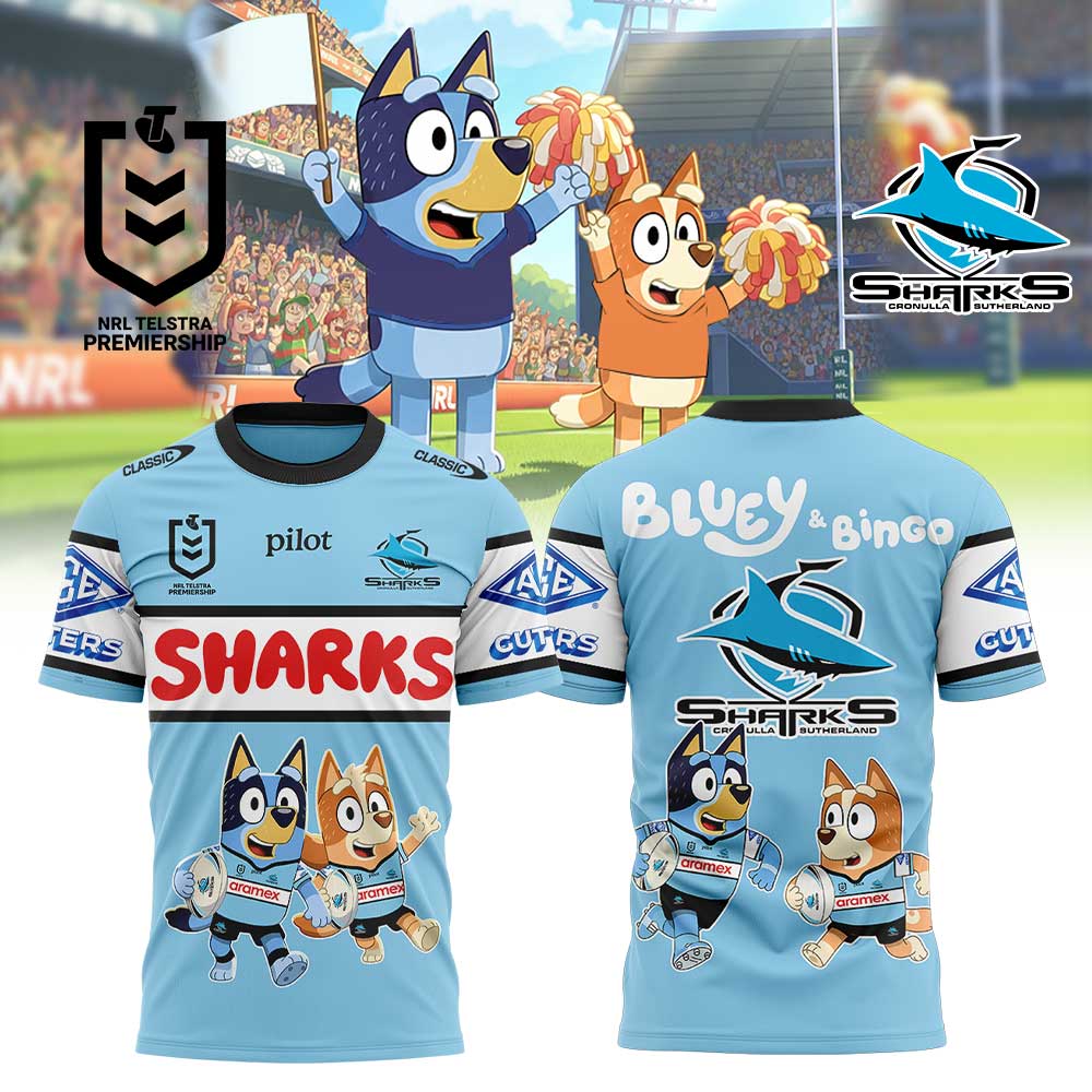 Limited Edition Cronulla Sharks Bluey and Bingo T-Shirt