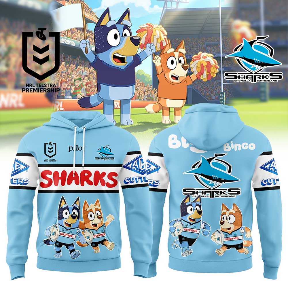 Limited Edition Cronulla Sharks Bluey and Bingo Hoodie