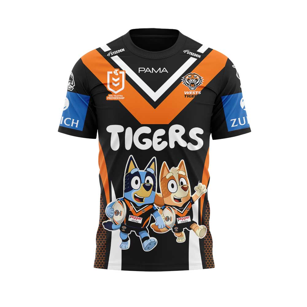 Limited Edition Wests Tigers Bluey and Bingo T-Shirt