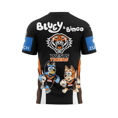 Limited Edition Wests Tigers Bluey and Bingo T-Shirt