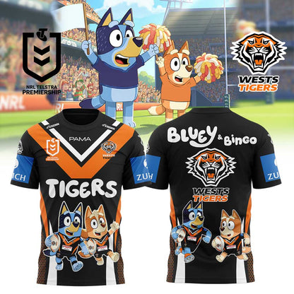 Limited Edition Wests Tigers Bluey and Bingo T-Shirt