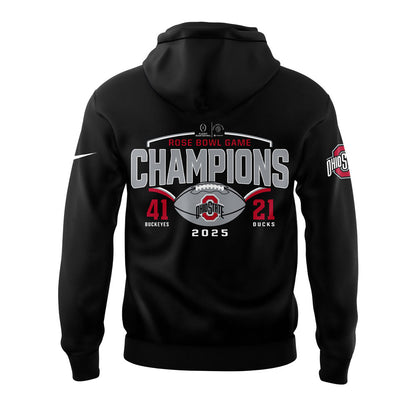 Ohio State Football 2025 Rose Bowl Champions Hoodie