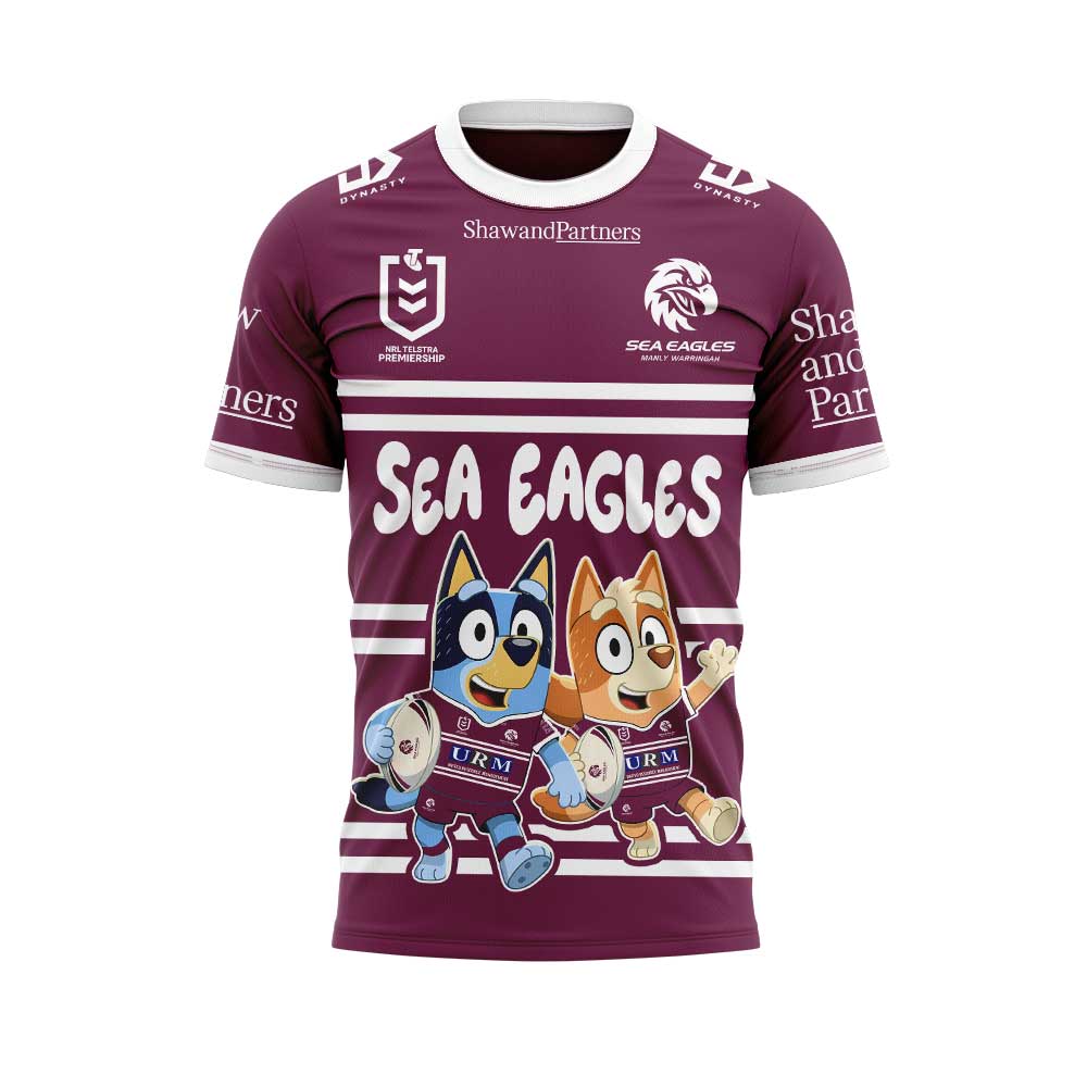 Limited Edition Manly Sea Eagles Bluey and Bingo T-Shirt