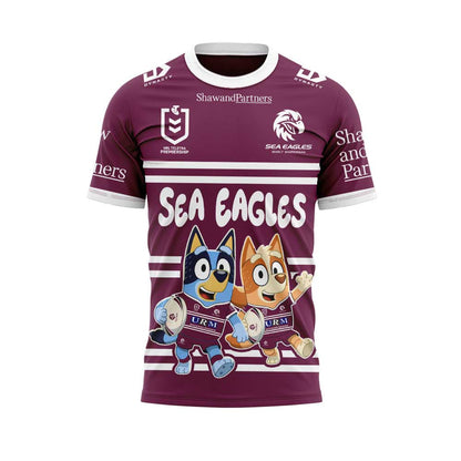Limited Edition Manly Sea Eagles Bluey and Bingo T-Shirt