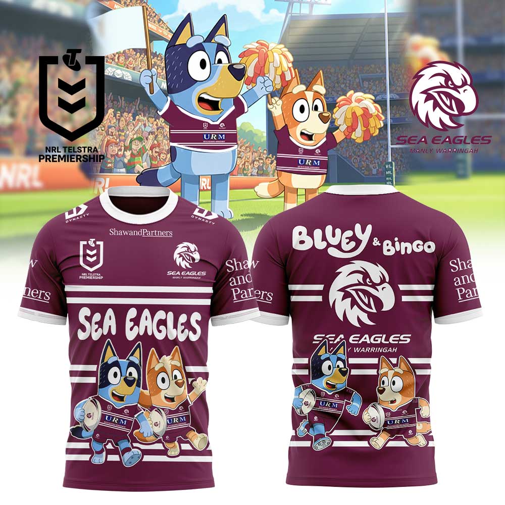 Limited Edition Manly Sea Eagles Bluey and Bingo T-Shirt