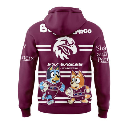 Limited Edition Manly Sea Eagles Bluey and Bingo Hoodie