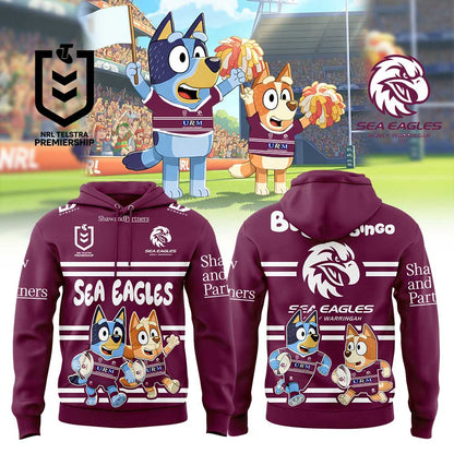 Limited Edition Manly Sea Eagles Bluey and Bingo Hoodie