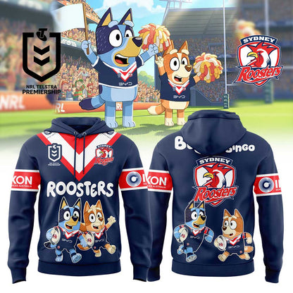 Limited Edition Sydney Roosters Bluey and Bingo Hoodie