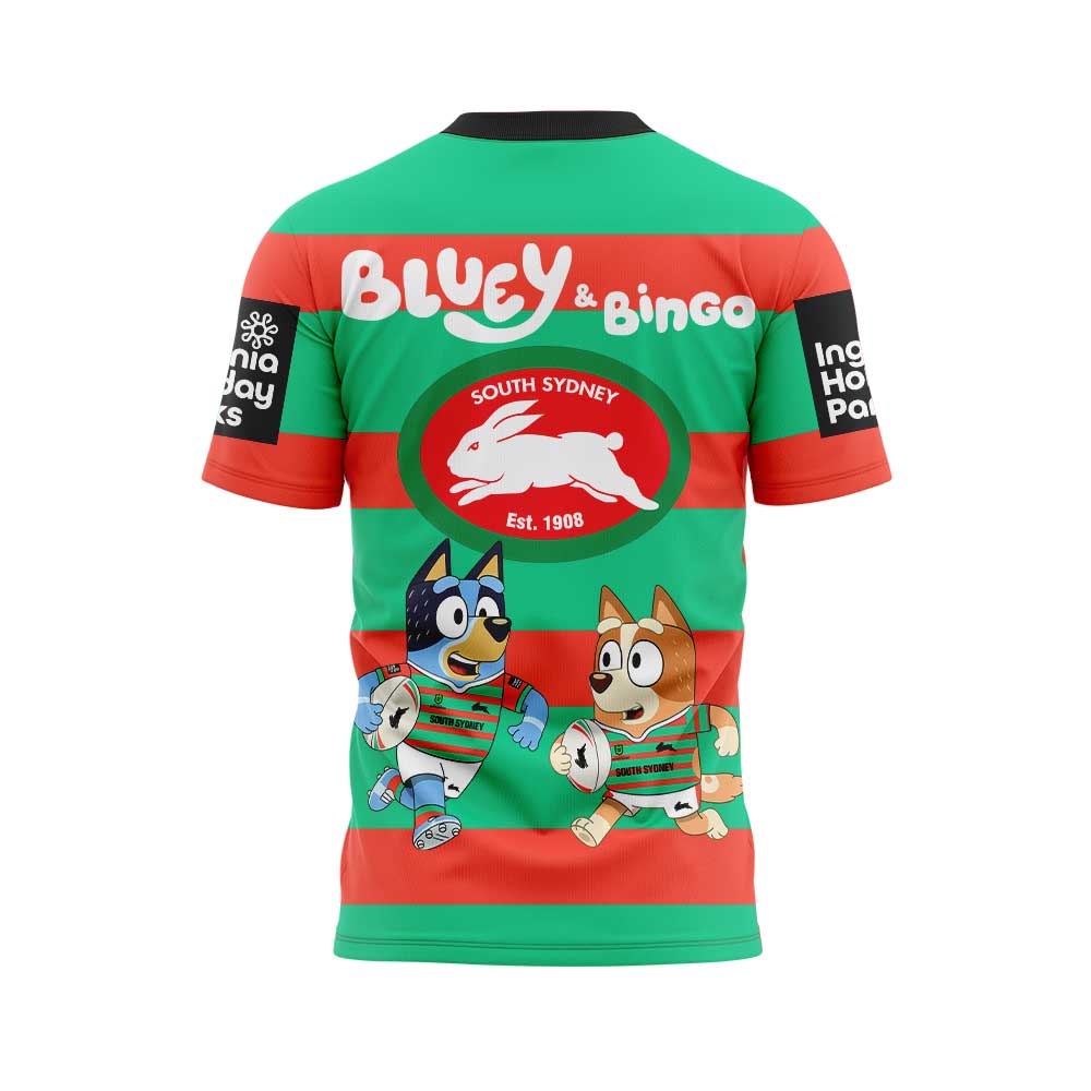 Limited Edition South Sydney Rabbitohs Bluey and Bingo T-Shirt