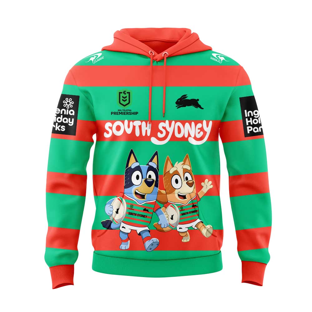 Limited Edition South Sydney Rabbitohs x Bluey and Bingo Hoodie