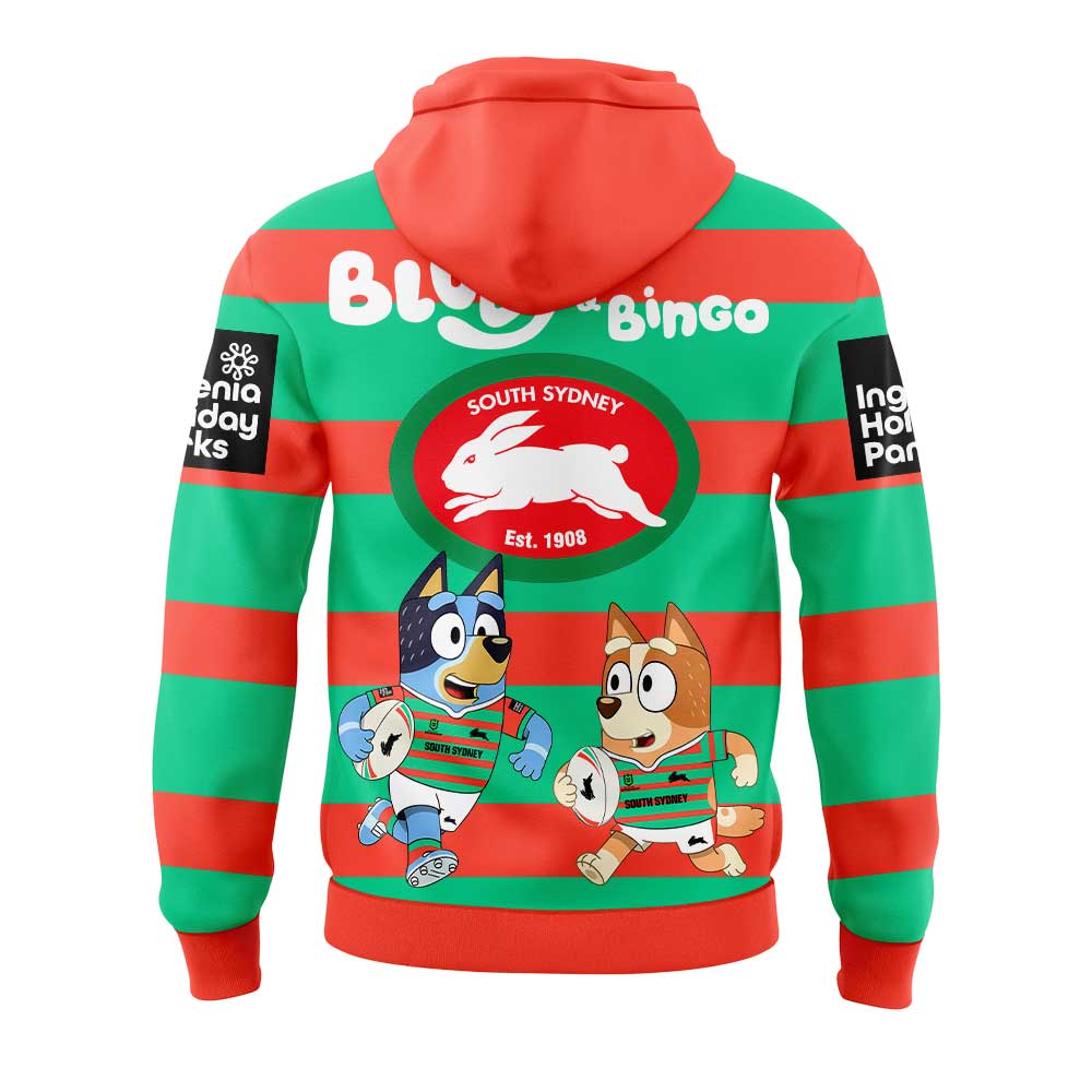 Limited Edition South Sydney Rabbitohs x Bluey and Bingo Hoodie